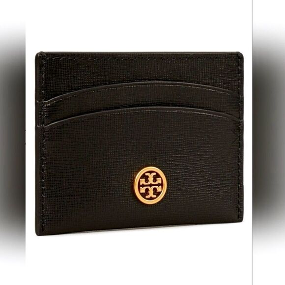 Tory Burch Handbags - Tory Burch “The Robinson Card Case” in Black Saffino Leather EUC!